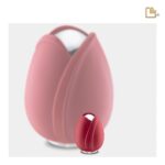 Metalen urn - Tulp rood - 0,11 Liter