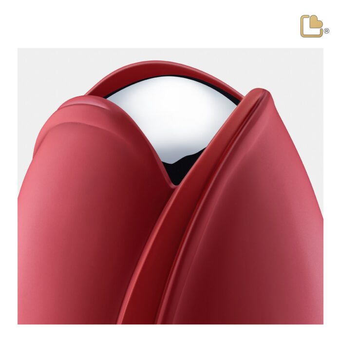 Metalen urn - Tulp rood - 0,66 Liter