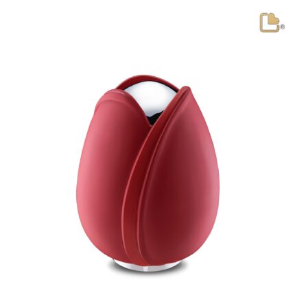 Metalen urn - Tulp rood - 0,66 Liter