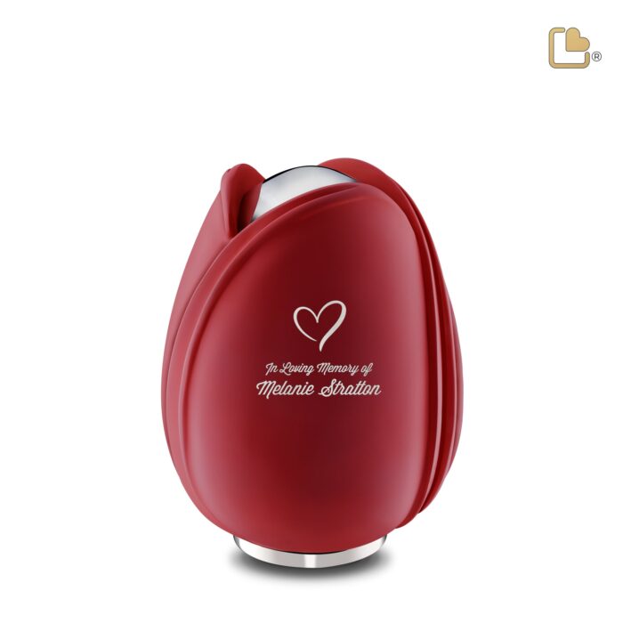 Metalen urn - Tulp rood - 0,66 Liter