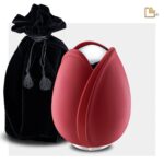 Metalen urn - Tulp rood - 0,66 Liter