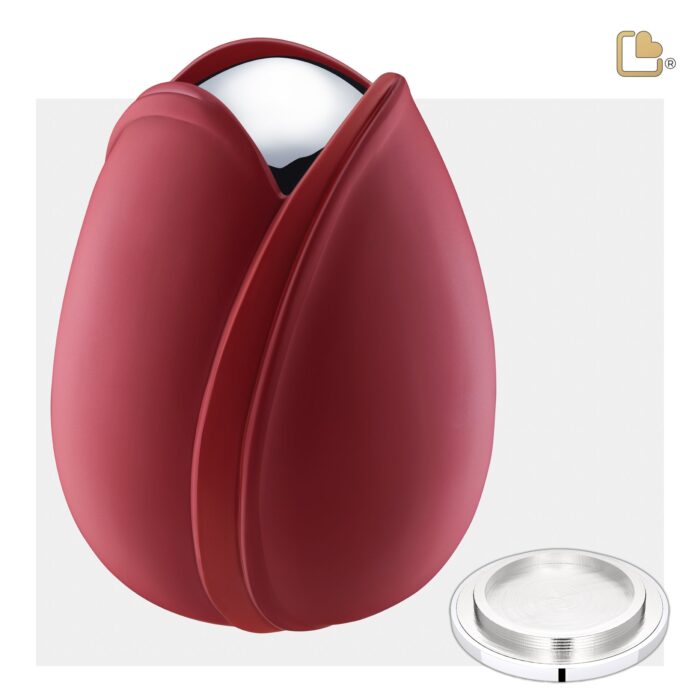 Metalen urn - Tulp rood - 5,31 Liter