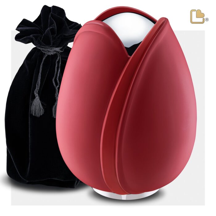 Metalen urn - Tulp rood - 5,31 Liter