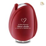 Metalen urn - Tulp rood - 5,31 Liter