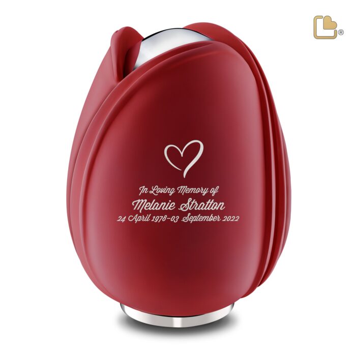 Metalen urn - Tulp rood - 5,31 Liter
