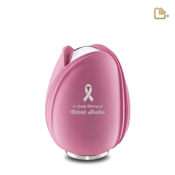 Metalen urn - Tulp roze - 0,66 Liter