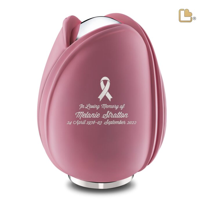 Metalen urn - Tulp roze - 5,31 Liter
