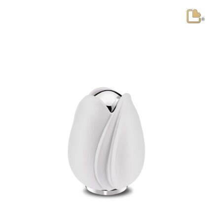 Metalen urn - Tulp wit - 0,11 Liter