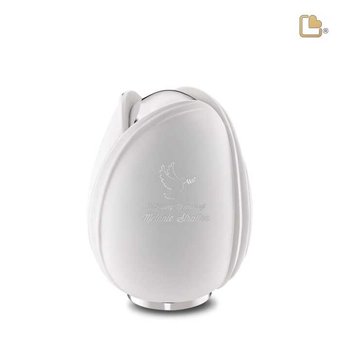 Metalen urn - Tulp wit - 0,66 Liter