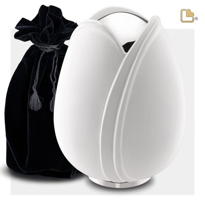 Metalen urn - Tulp wit - 5,31 Liter