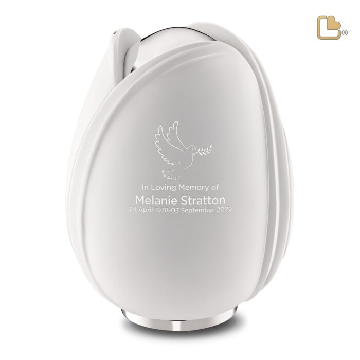 Metalen urn - Tulp wit - 5,31 Liter