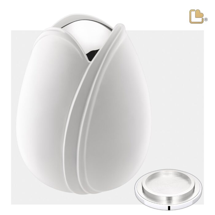 Metalen urn - Tulp wit - 5,31 Liter