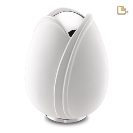 Metalen urn - Tulp wit - 5,31 Liter