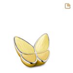 Metalen urn - Wings of Hope geel - 0,07 Liter