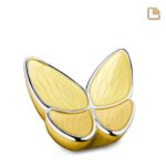 Metalen urn - Wings of Hope geel - 0,41 Liter
