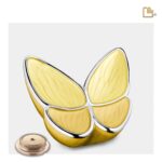 Metalen urn - Wings of Hope geel - 0,41 Liter