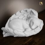 Porseleinen dierenurn - Angelic Hond wit - 1,46 Liter