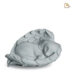 Porseleinen dierenurn - Angelic Hond zilver - 1,46 Liter