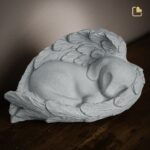 Porseleinen dierenurn - Angelic Hond zilver - 1,46 Liter