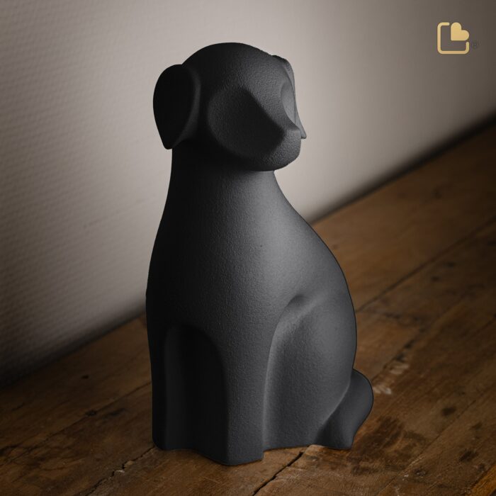 Porseleinen dierenurn - Hond Onyx - 1,21 Liter