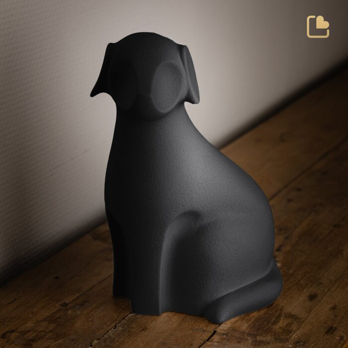 Porseleinen dierenurn - Hond Onyx - 1,21 Liter
