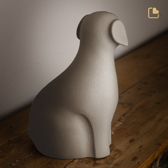 Porseleinen dierenurn - Hond Sand - 1,21 Liter