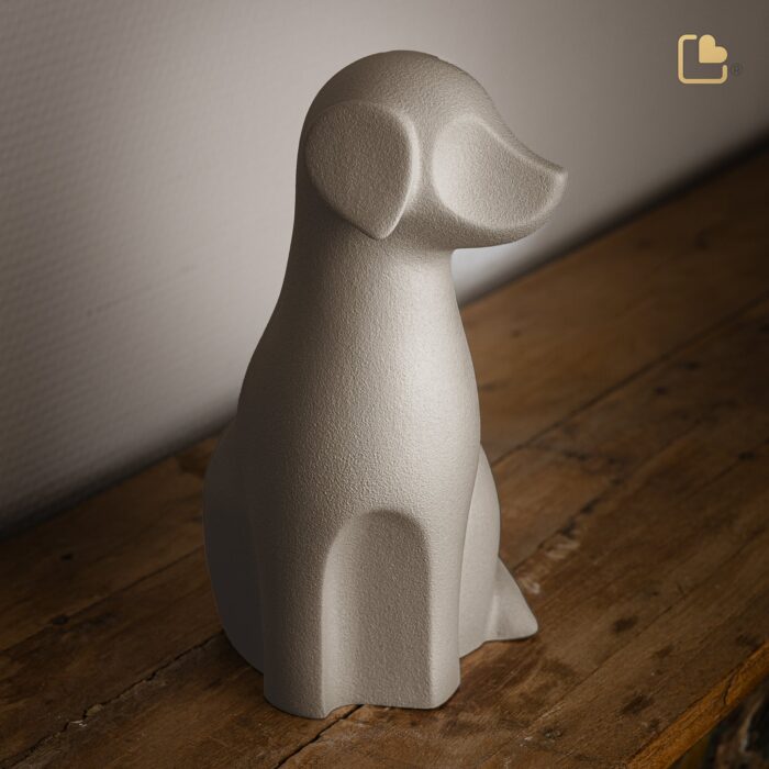 Porseleinen dierenurn - Hond Sand - 1,21 Liter