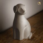 Porseleinen dierenurn - Hond Sand - 1,21 Liter