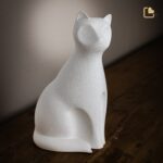 Porseleinen dierenurn - Kat Mist - 0,70 Liter