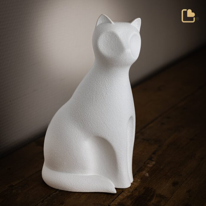 Porseleinen dierenurn - Kat Mist - 0,70 Liter