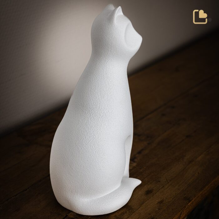 Porseleinen dierenurn - Kat Mist - 0,70 Liter