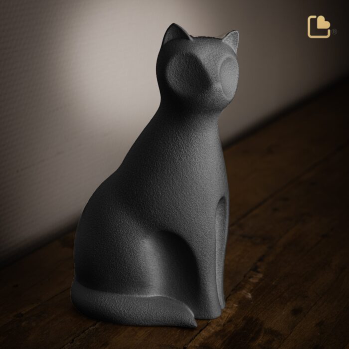 Porseleinen dierenurn - Kat Onyx - 0,70 Liter