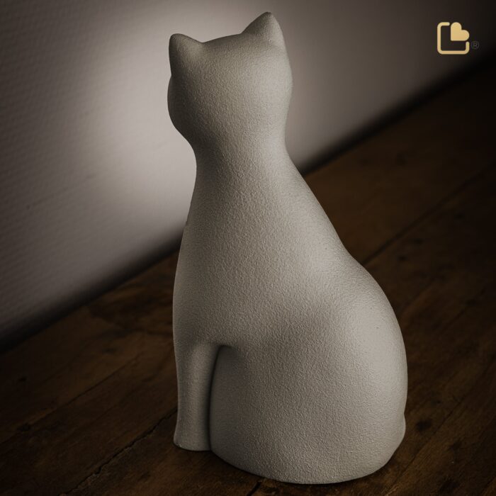 Porseleinen dierenurn - Kat Sand - 0,70 Liter