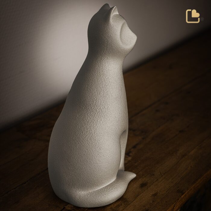 Porseleinen dierenurn - Kat Sand - 0,70 Liter
