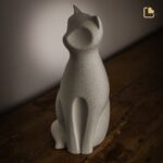 Porseleinen dierenurn - Kat Sand - 0,70 Liter