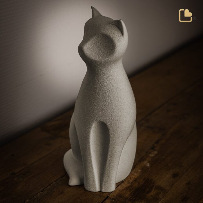 Porseleinen dierenurn - Kat Sand - 0,70 Liter