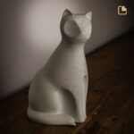 Porseleinen dierenurn - Kat Sand - 0,70 Liter