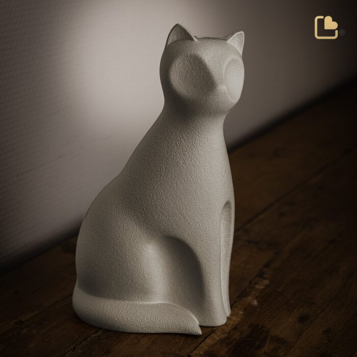 Porseleinen dierenurn - Kat Sand - 0,70 Liter