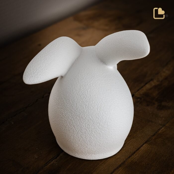 Porseleinen dierenurn - Rabbit wit - 0,31 Liter