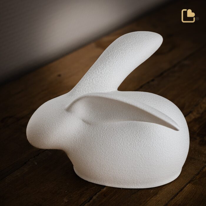 Porseleinen dierenurn - Rabbit wit - 0,31 Liter