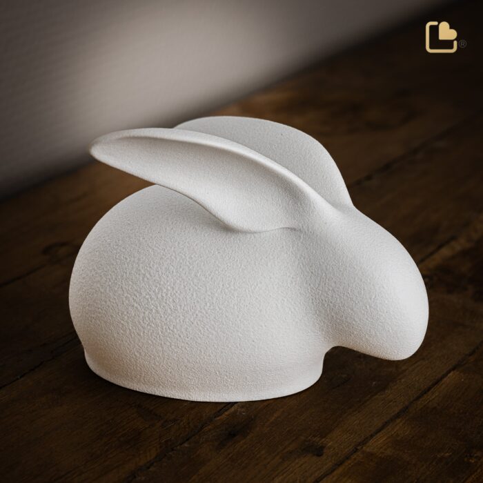 Porseleinen dierenurn - Rabbit wit - 0,31 Liter