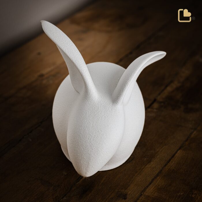 Porseleinen dierenurn - Rabbit wit - 0,31 Liter