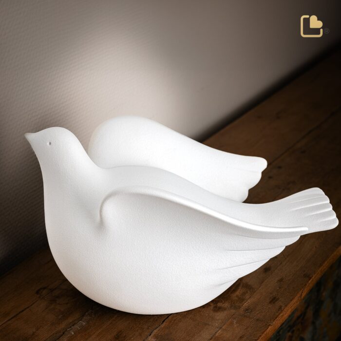Porseleinen urn - Love Dove wit - 2,90 Liter
