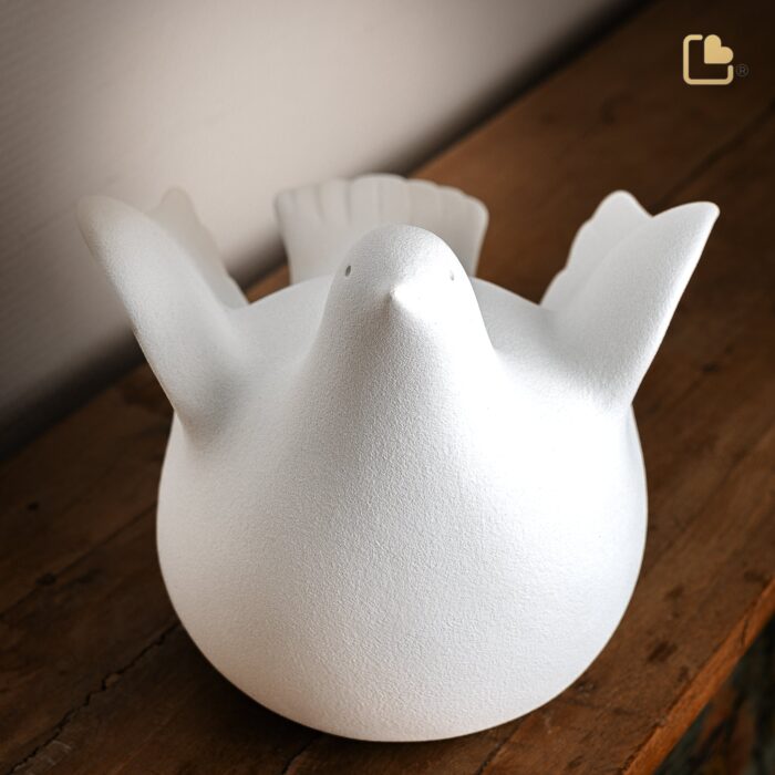 Porseleinen urn - Love Dove wit - 2,90 Liter