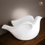 Porseleinen urn - Love Dove wit - 2,90 Liter
