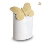 Porseleinen urn - Paradise Vlinder wit - 4,60 Liter