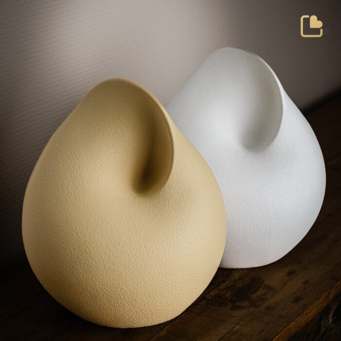 Porseleinen urn - Soulful Shell geel - 4,11 Liter