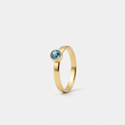 Ring - December Blauwe Topaas - goud
