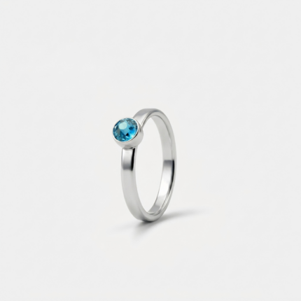 Ring - December Blauwe Topaas - zilver