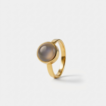 Ring - Grijze Maansteen - goud